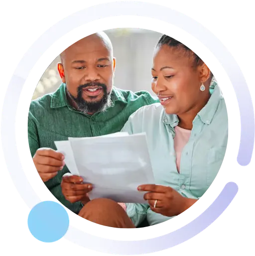 A couple reviewing paperwork together